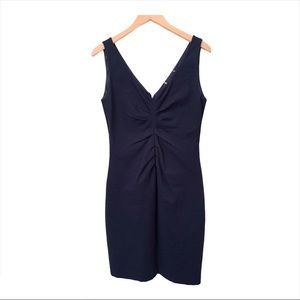 ELIE TAHARI Jersey Knit Sheath Dress Navy Blue 6